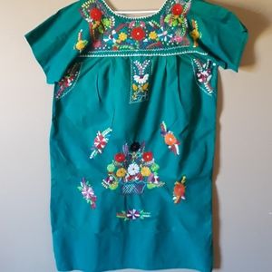 Vintage authentic embroidered Mexican dress